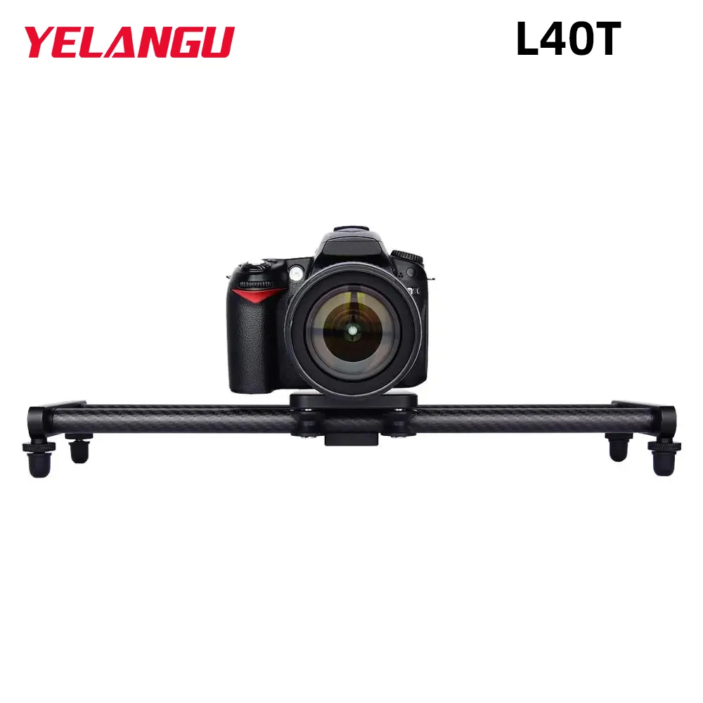 YELANGU 40 cm Kohlefaser-Kamera-Track-Slider für Canon, Nikon, Sony, DSLR-Smartphone, leichte, glatte Video-Stabilisatorschiene Image