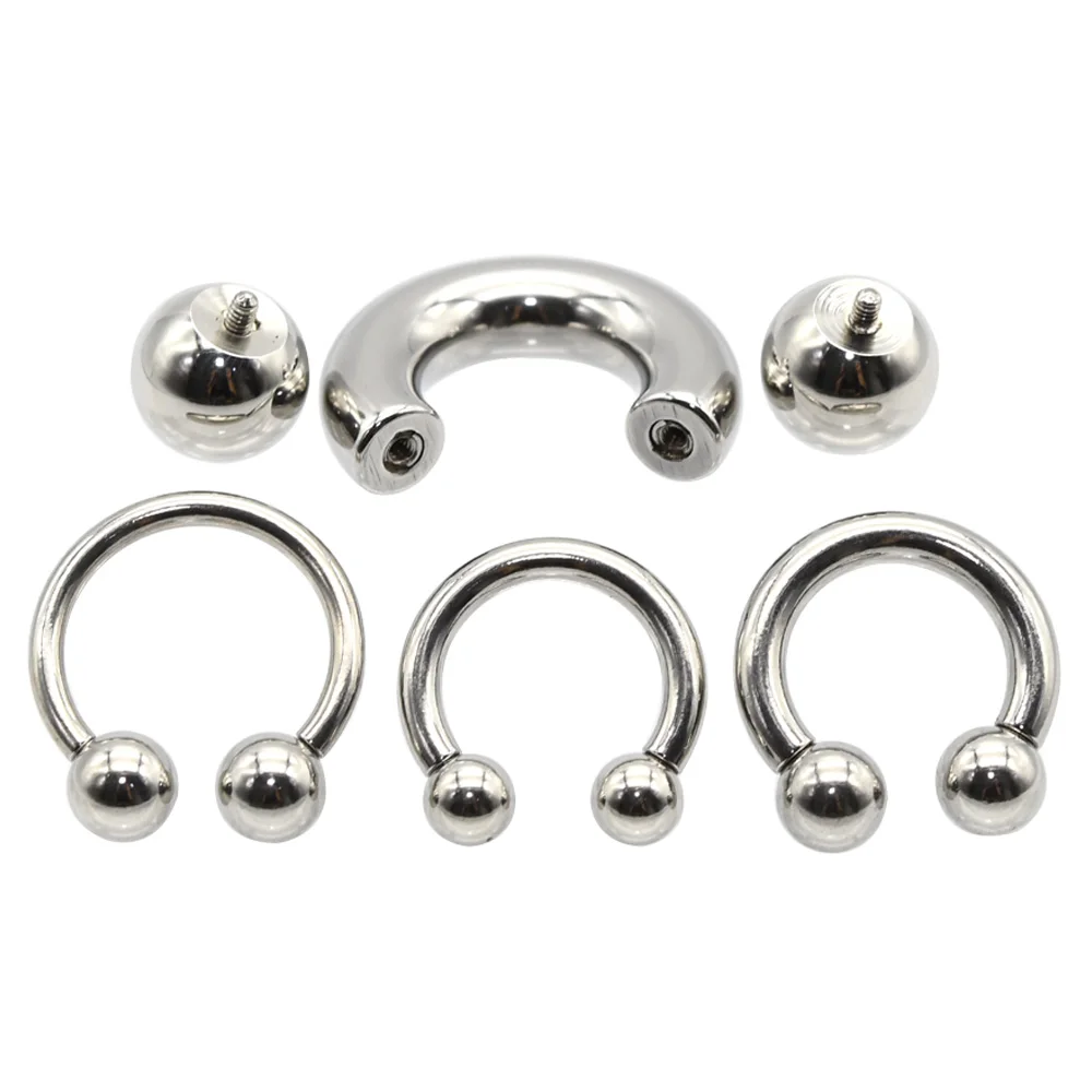 12G-00G Große Gauge Innengewinde Edelstahl Rund Barbell Nasenring Hoop Septum Piercing Expander Lobe Ohrringe Image