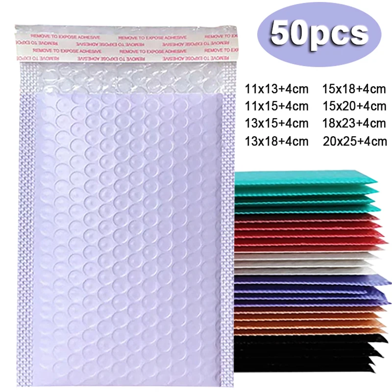 50 Stück lila Blase Mailer Blase gepolsterte Versand umschläge Mailer Poly für die Verpackung Selbst versiegelung Versand beutel Blase Polsterung Image