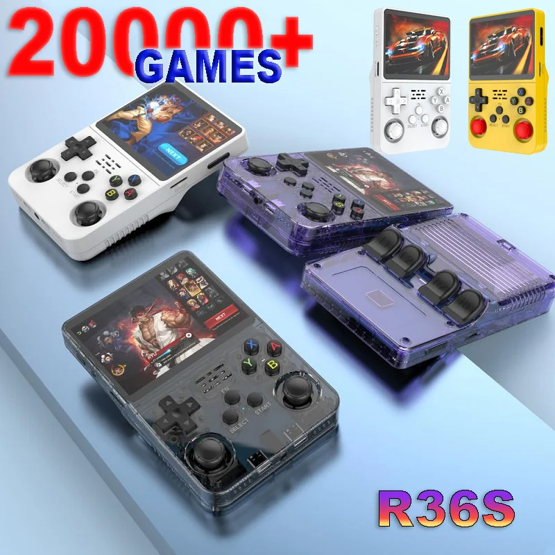 R36S Retro Handheld Videospielkonsole ARKOS System 3,5 Zoll IPS Bildschirm Klassischer tragbarer Taschenvideoplayer 128G Spiele Junge Geschenk Image