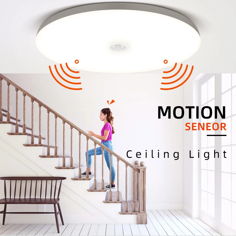 LED-Deckenbeleuchtung mit Bewegungsmelder, LED-Radar-Sensor-Licht für Zimmer, Flure, Gang, Treppe, Balkon, Garage, Induktions-Deckenleuchten