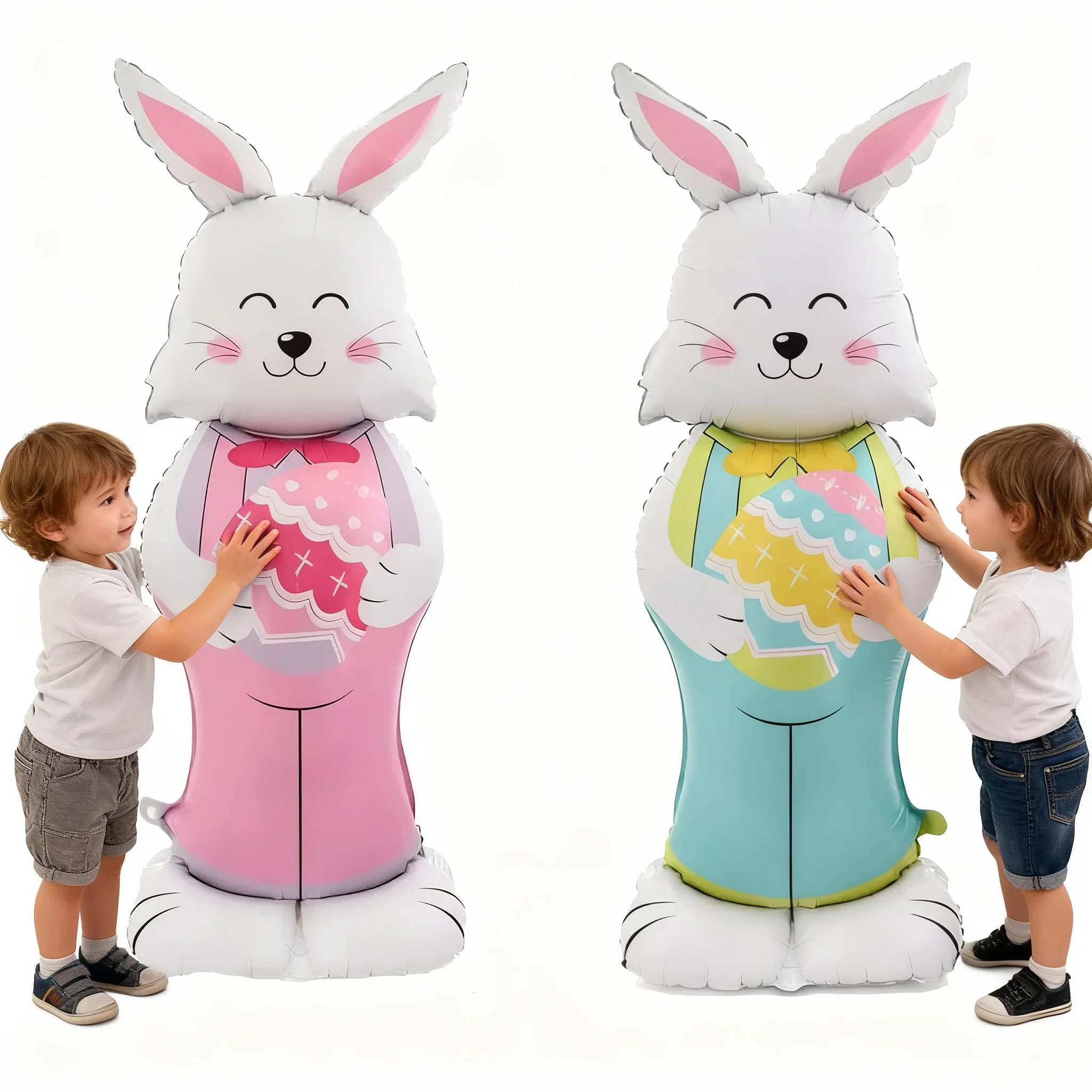 Großer Oster-Stehballon für Frohe Ostern, Partydekorationen, 150 cm, Hasen-Osterei-Luftballons, Partygeschenke für Kinder Image