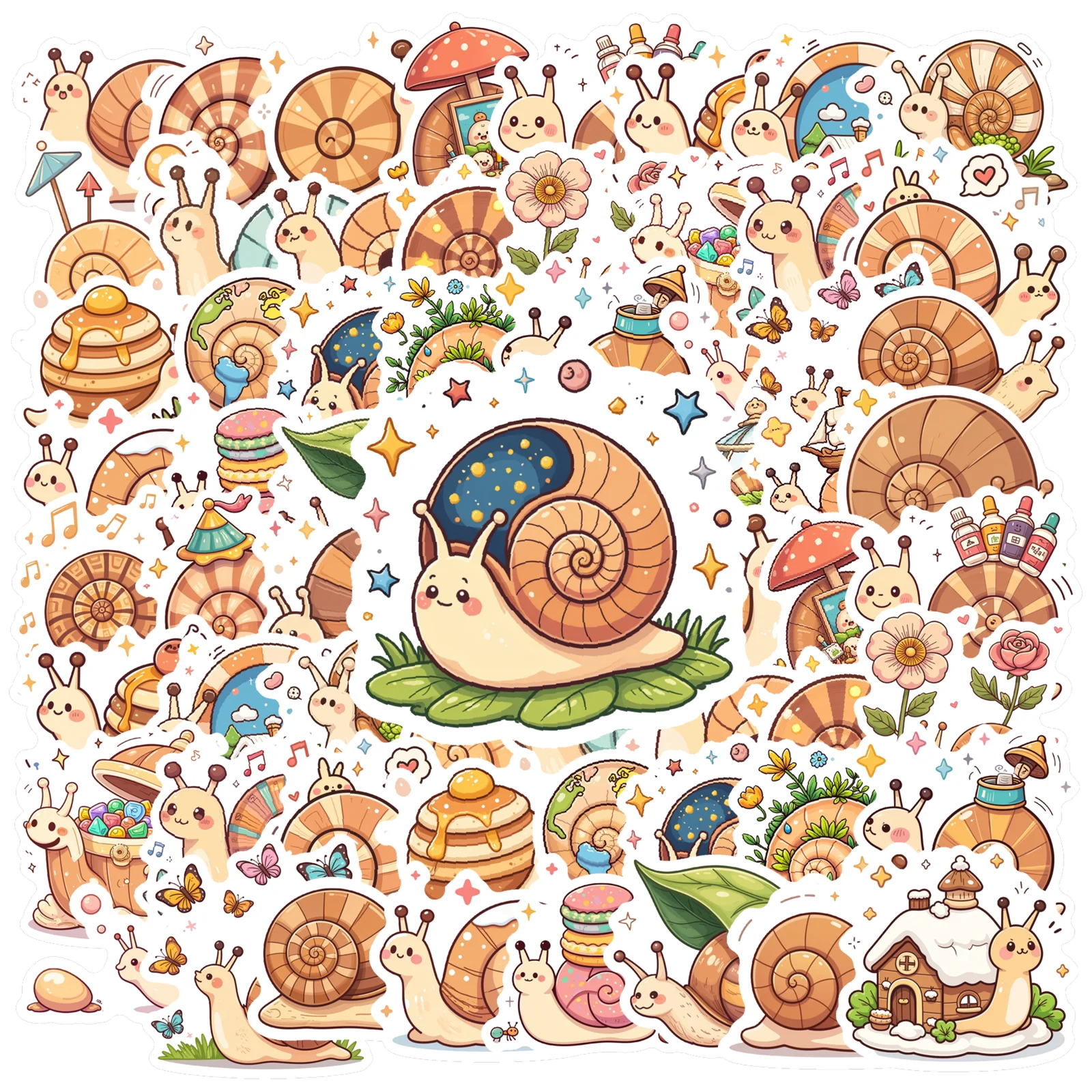 35/50 Stück süße Cartoon Schnecke Muster Aufkleber Dekor für Laptop Scrapbook wasserdicht Kawaii Graffiti Aufkleber Kinder Aufkleber Dekoration Image