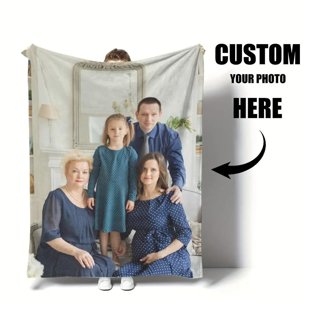 1 Stück personalisierte Fotodecke, personalisierte Flanelldecke mit Foto, personalisierte Bilddecke, personalisierte Fotodecke für Zuhause, personalisiertes Bild Image