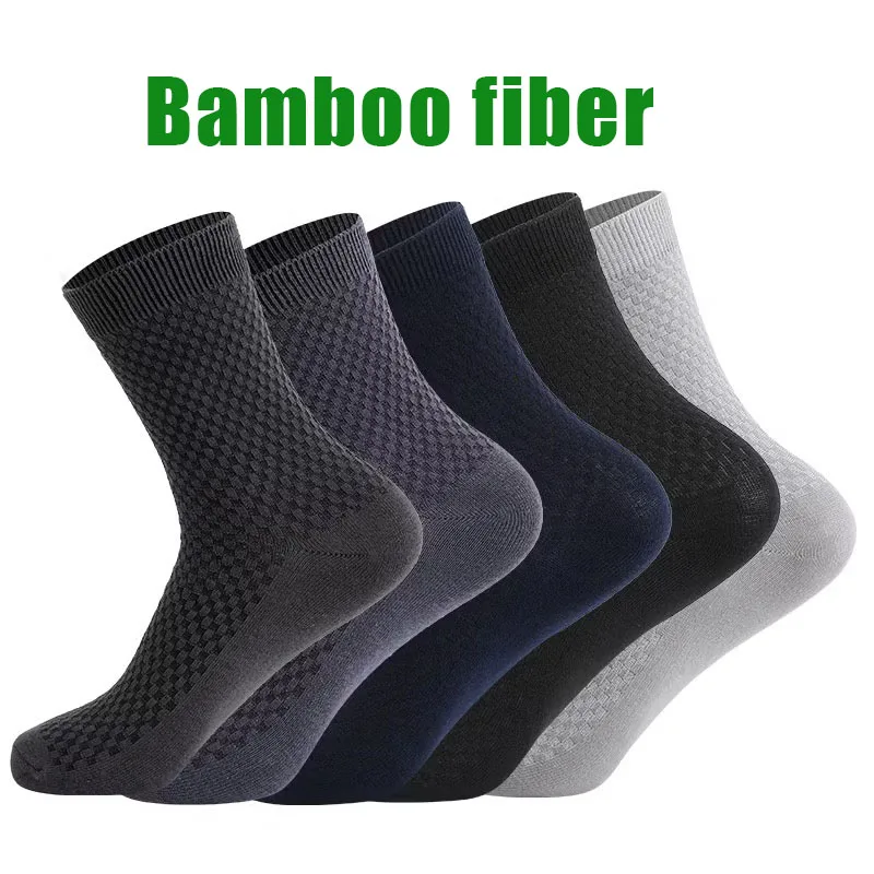 5 Paare/los männer Socken Hohe Qualität Bambus Faser Business Atmungsaktive Desodorierende Socken männer Casual Socken Große Größe EU38-46