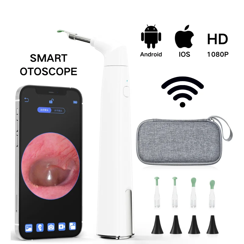 Neu verbessertes 1080P WIFl Smart Otoskop 3,9 mm mit 6 LEDs/EVA BOX OhrenschmalzentfernungKamera für Kinder/Erwachsene/Haustierunterstützung Android/IOS Image