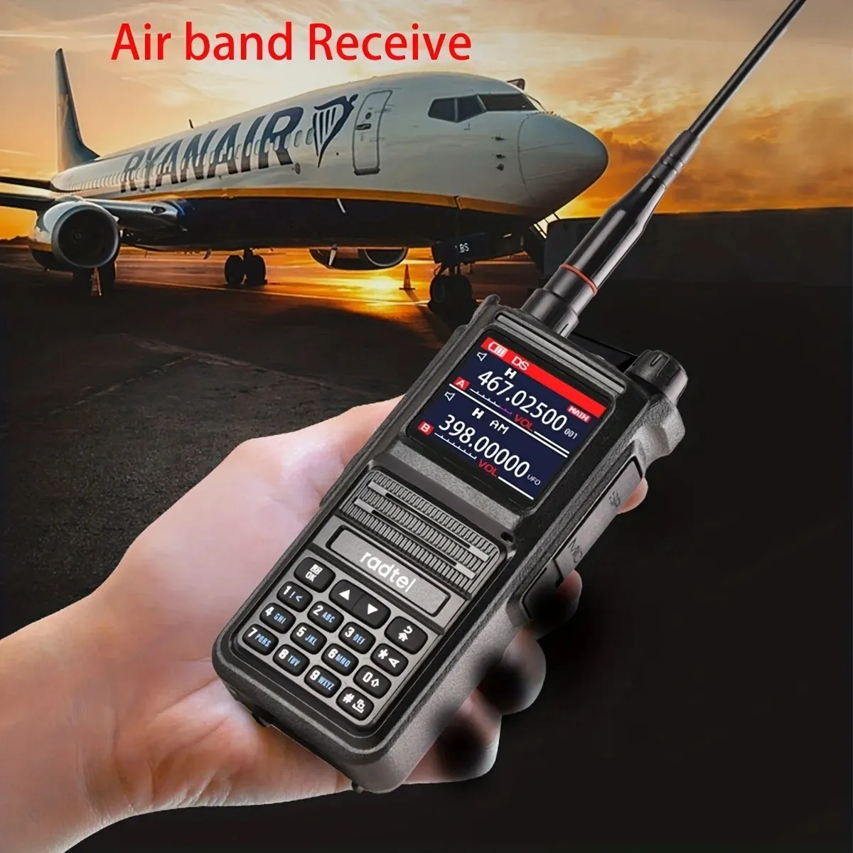 Radtel RT-470X Vollband-Amateurfunk, 256-Kanal-Luftband, Zweiwegradio, USB-C, Luftfahrt, NOAA, Polizei, Marine, Amateur, HT-Scanner, Roger Image