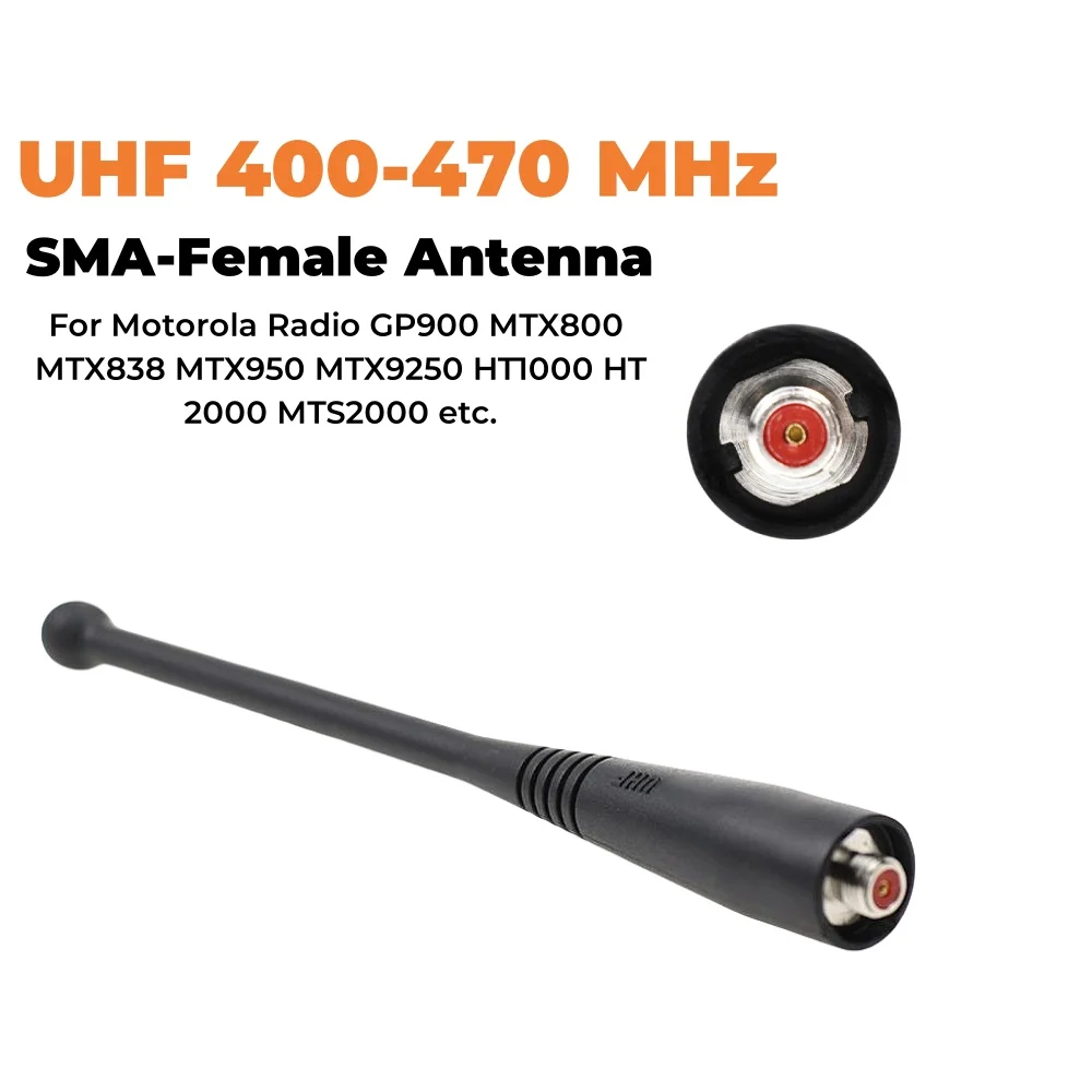 13,5 cm / 5,31 Zoll UHF 400-470 MHz SMA-Buchse Antenne für Motorola Funkgeräte GP900 MTX800 MTX838 MTX950 MTX9250 HT1000 HT2000 MTS2000 Image
