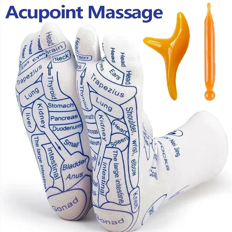 Massage Entlasten Müde Füße Socken Akupressur Fuß Massage Reflexzonenmassage Socken Fuß Punkt Werkzeug Physiotherapie Socke Fußpflege Werkzeuge Image