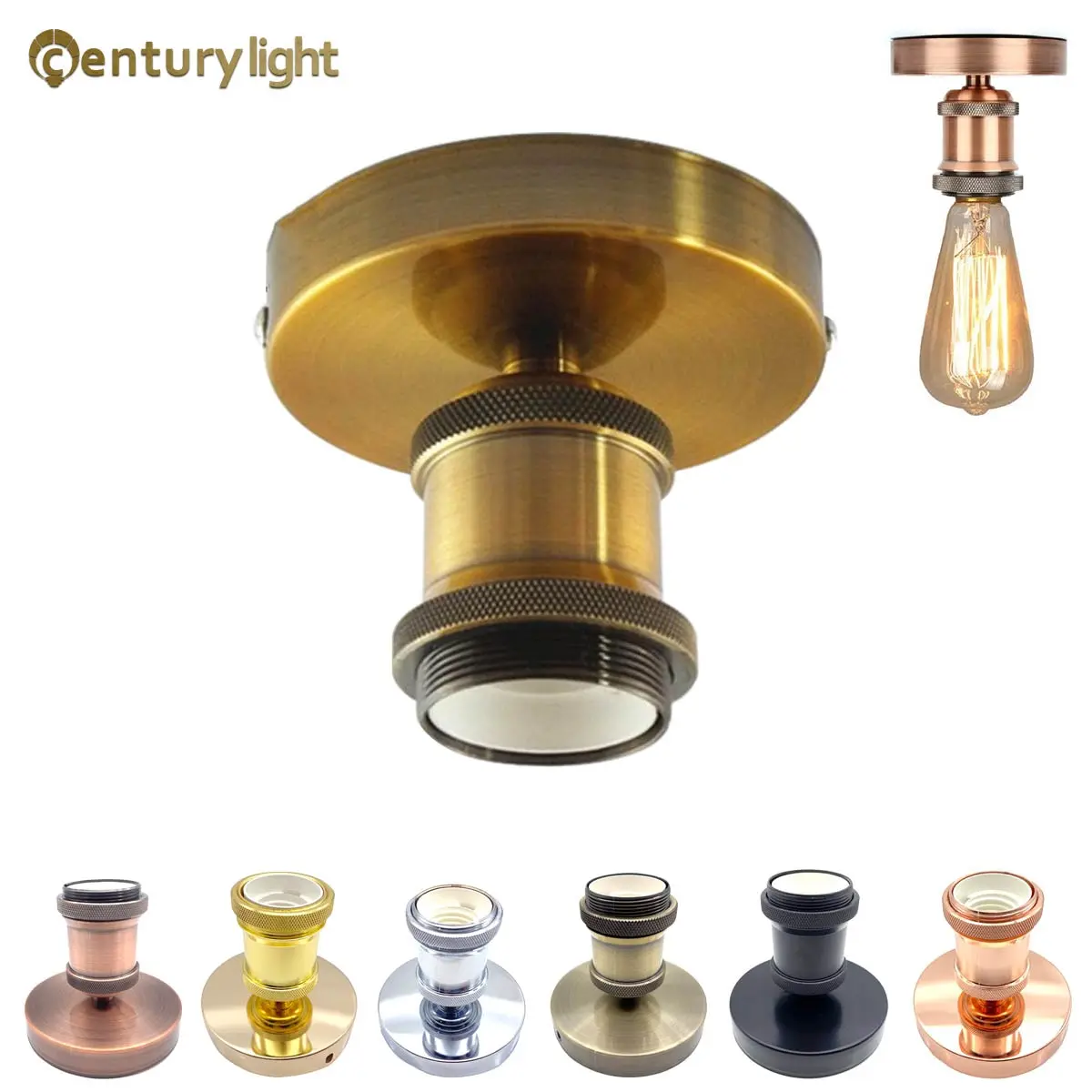 Vintage Lampenfassung E27 Lampensockel E26 Retro Deckenschraube Licht Lampenfassung Schraube LED-Licht Lampe Fassung Heimdekoration