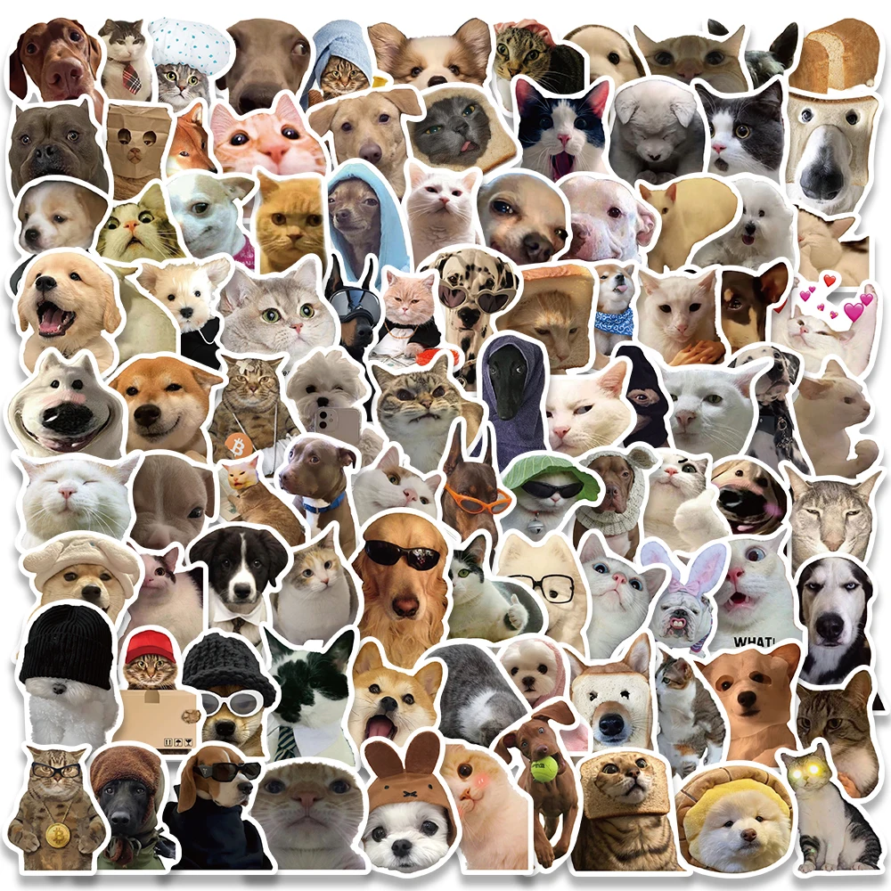 10/30/50/100 Stück süße Hund Katze MEME lustige Tiere Aufkleber Kawaii Cartoon Aufkleber Skateboard Notebook Gepäck Telefon Auto Aufkleber Spielzeug Image