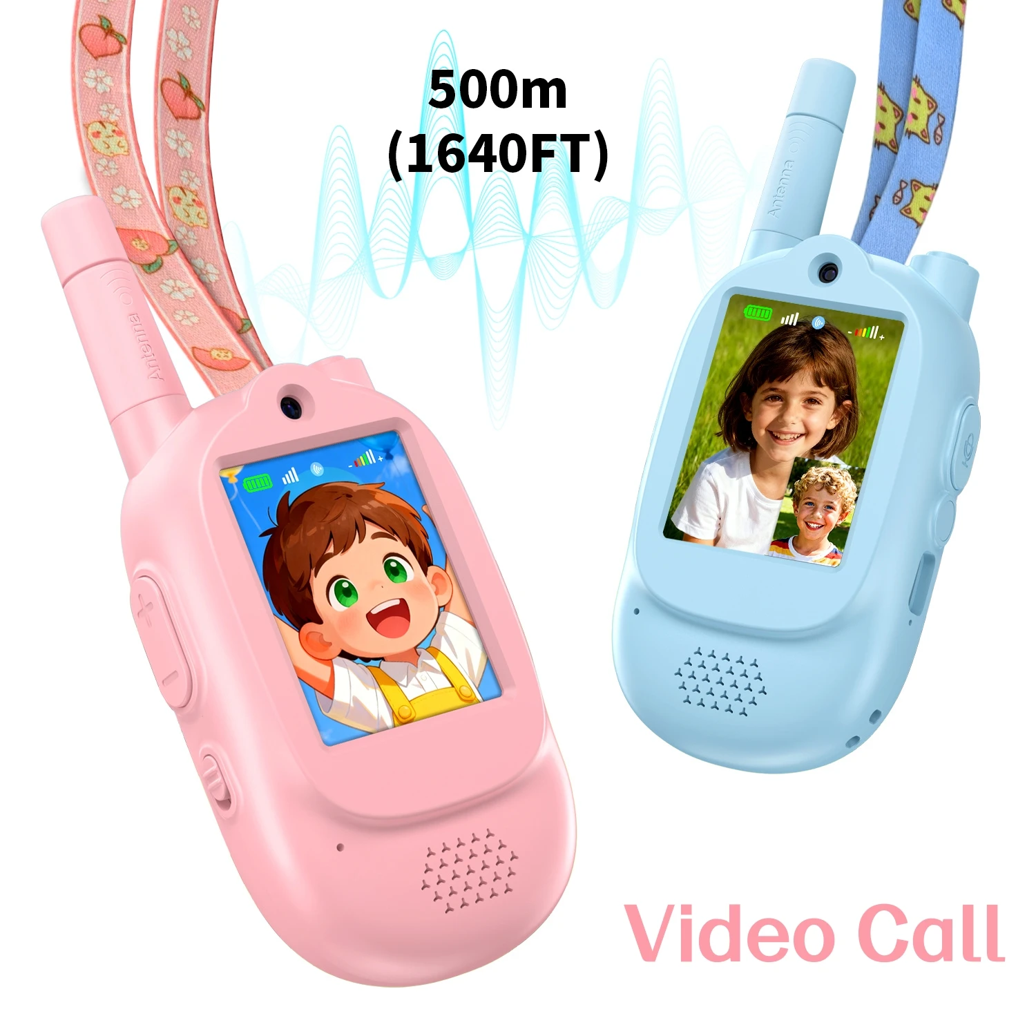 Kinder-Video-Walkie-Talkie, tragbares Video-Zwei-Wege-Radio, Sprachwechsel, Spaß, Gegensprechanlage, Geräte, wiederaufladbarer Akku, langlebiges Sprechen Image
