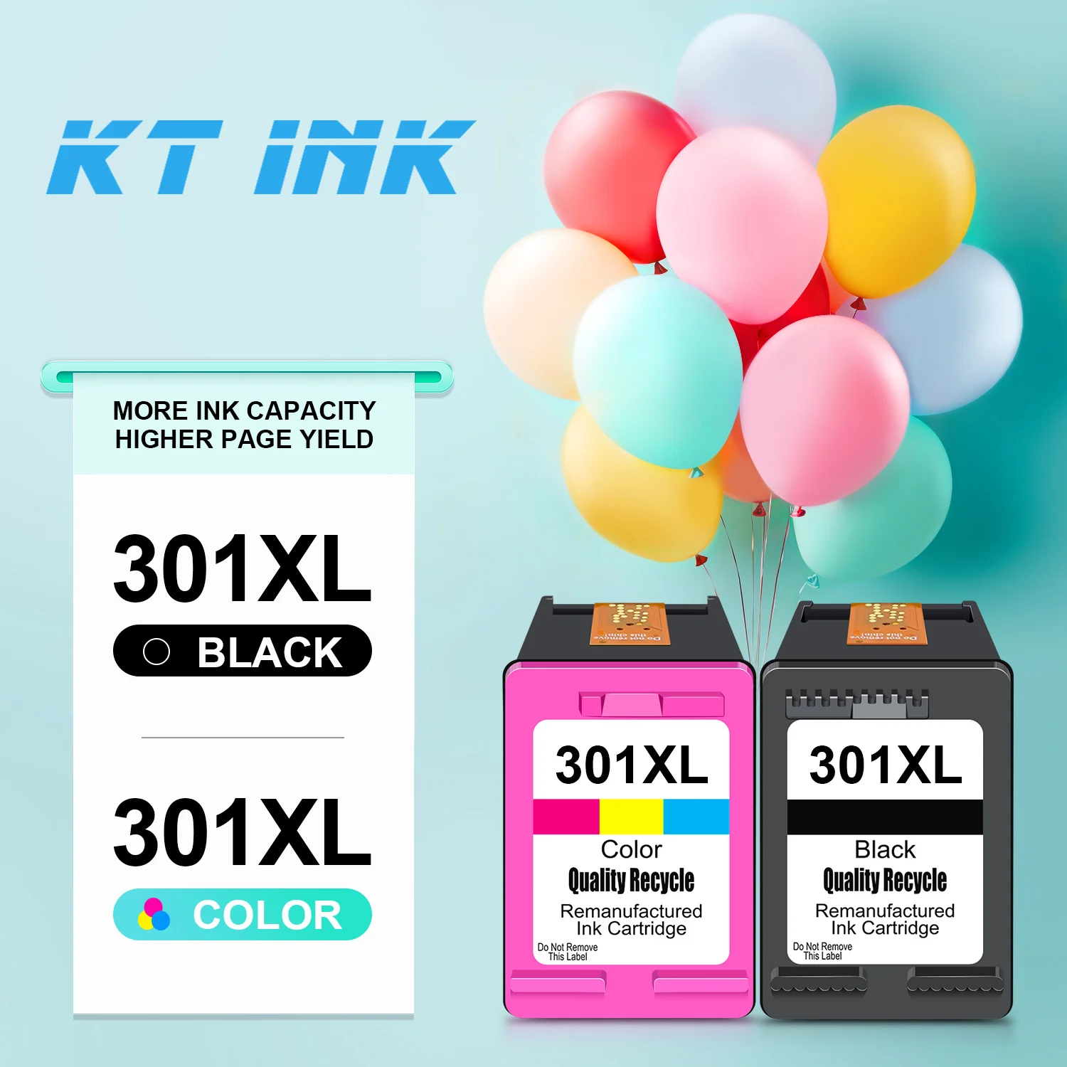 Tintenpatrone 301XL mit hoher Reichweite, Ersatz für HP 301 XL Druckerpatrone, schwarz oder dreifarbig, funktioniert mit Deskjet Officejet Envy Image