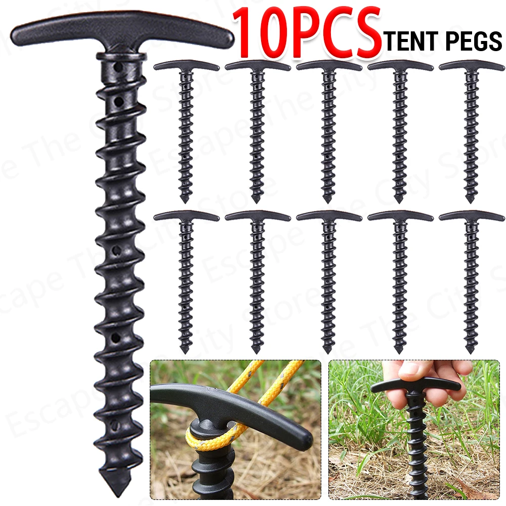 10 teile/paket Zelts tifte Boden nägel Outdoor Camping Peg Schraube Anker Pfähle Wander zelt Stifte wind dichtes Zelt Zubehör 14,5x7cm Image