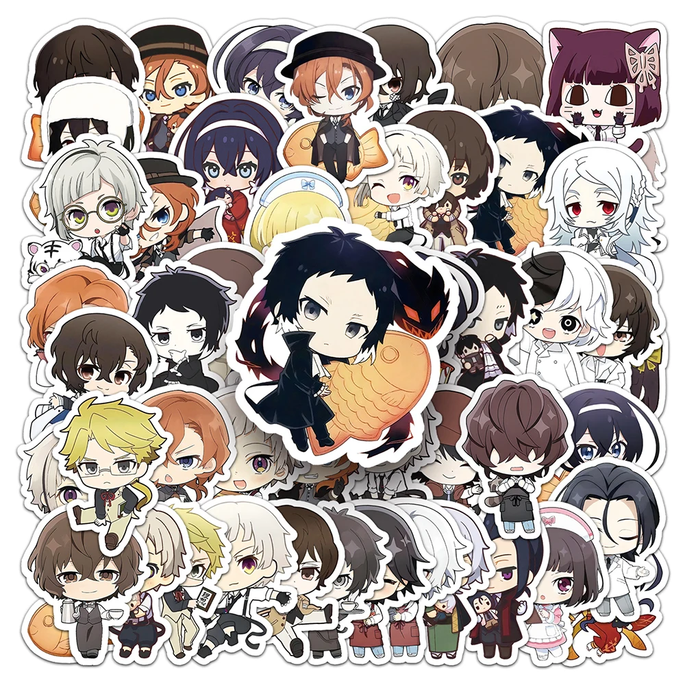 10/30/50 stücke Nette Bungou Streunende Hunde Anime Aufkleber Coole Cartoon Aufkleber DIY Telefon Fahrrad Auto Wasserdichte Kinder manga Aufkleber Spielzeug Image