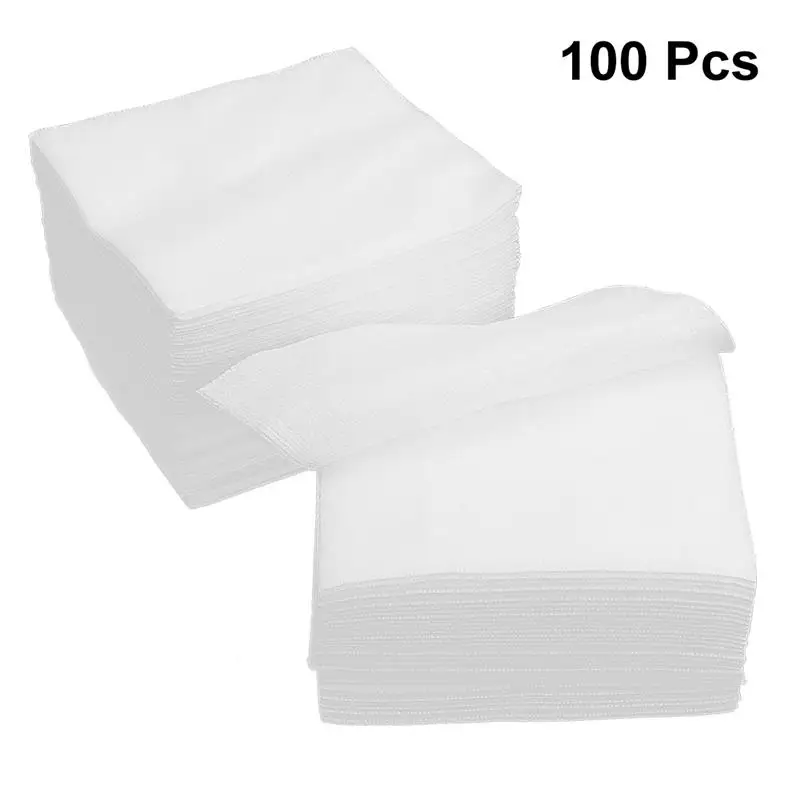 100 Stück Vlies-Gaze-Schwamm, Erste-Hilfe-Mulltuch, Wundversorgung, Erste-Hilfe-Wattepads (gefaltete Größe 10 x 10 cm, entfaltbare Größe 20 x 20 cm) Image