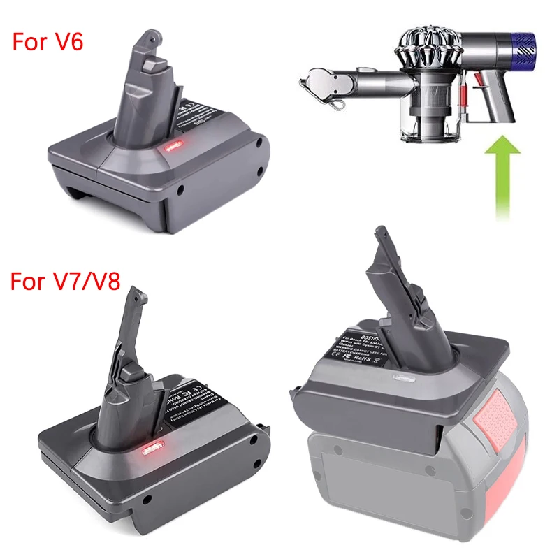 Adapter für Bosch 18 V Lithium-Batterie BAT609 BAT618 Konvertieren in Dyson V6 V7 V8 Batterie für Dyson Handstaubsauger Image
