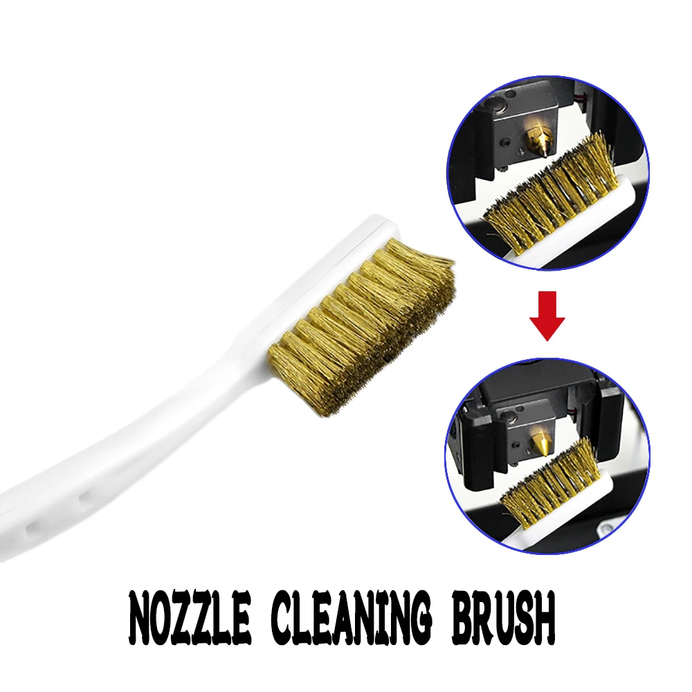 1/2/3Pcs Kupfer Draht Zahnbürste Düse Für 3D Drucker Zubehör Ender 3 CR10 MK8 E3D extruder Reiniger Werkzeug Kupfer Pinsel Griff Image