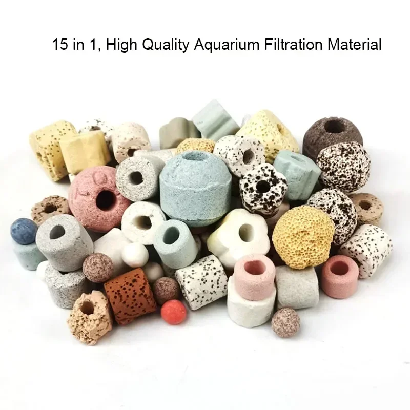 100 g 250 g 15 Arten Aquarium-Bio-Kugeln, biochemische Kugelfiltermedien für Aquarium, Filterzubehör für Aquarien, effektiv Image