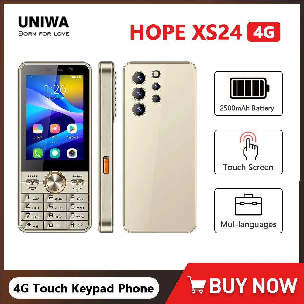 UNIWA HOPE XS24 4G Touchscreen Tastatur Telefon Android 8.1 Dual SIM Karte Quad Core 3,5 Zoll 2GB + 16GB 2500mAh Handy WhatsApp GPS Image