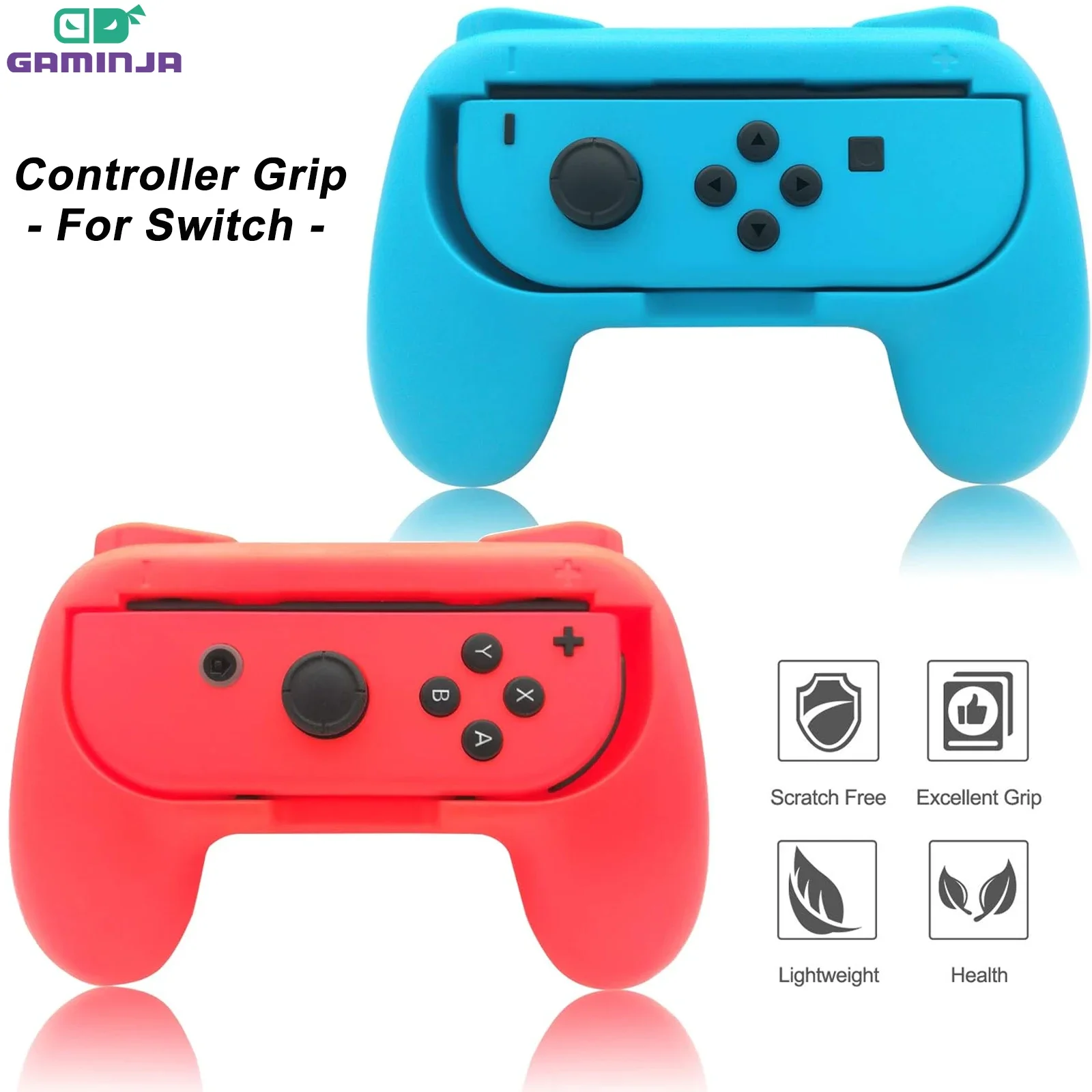 GAMINJA 2Psc Verschleißfester Griff Controller für Nintendo Switch Ergonomischer Handgriff Controller Griff für Switch Joy Con Image