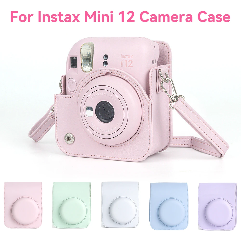 Für Instax Mini 12 Kameratasche PU-Leder Weiche Schutzhülle Reisetasche für Fujifilm Film Kameratasche mit Schultergurt Image