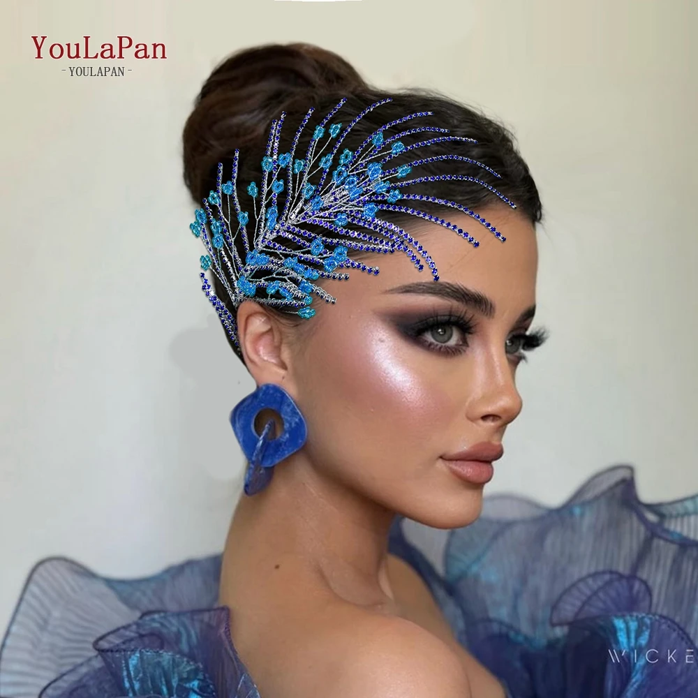 YouLaPan Braut Kopfbedeckung Hochzeit Strass Kopfschmuck Mode Haarschmuck Frau Kopfschmuck Kristall Braut Haarschmuck HP188 Image