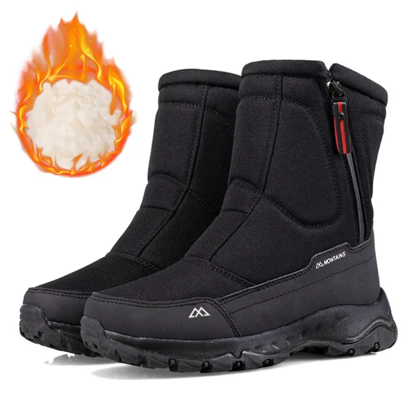 Herren-Winterstiefel, wasserdicht, isoliert, warm, innen, bequem, für den Außenbereich Image