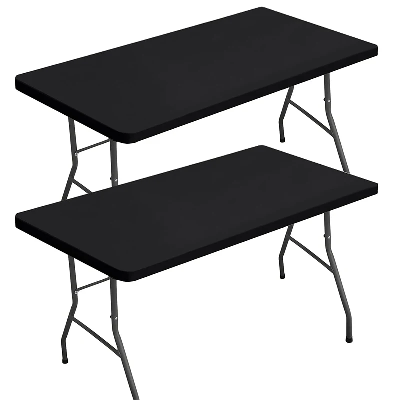 LMETJMA Rechteckige Tischdecke, elastische Tischdecken für 1,8 m große Tische, waschbare, faltbare Polyester-Tischdecke JT898 Image
