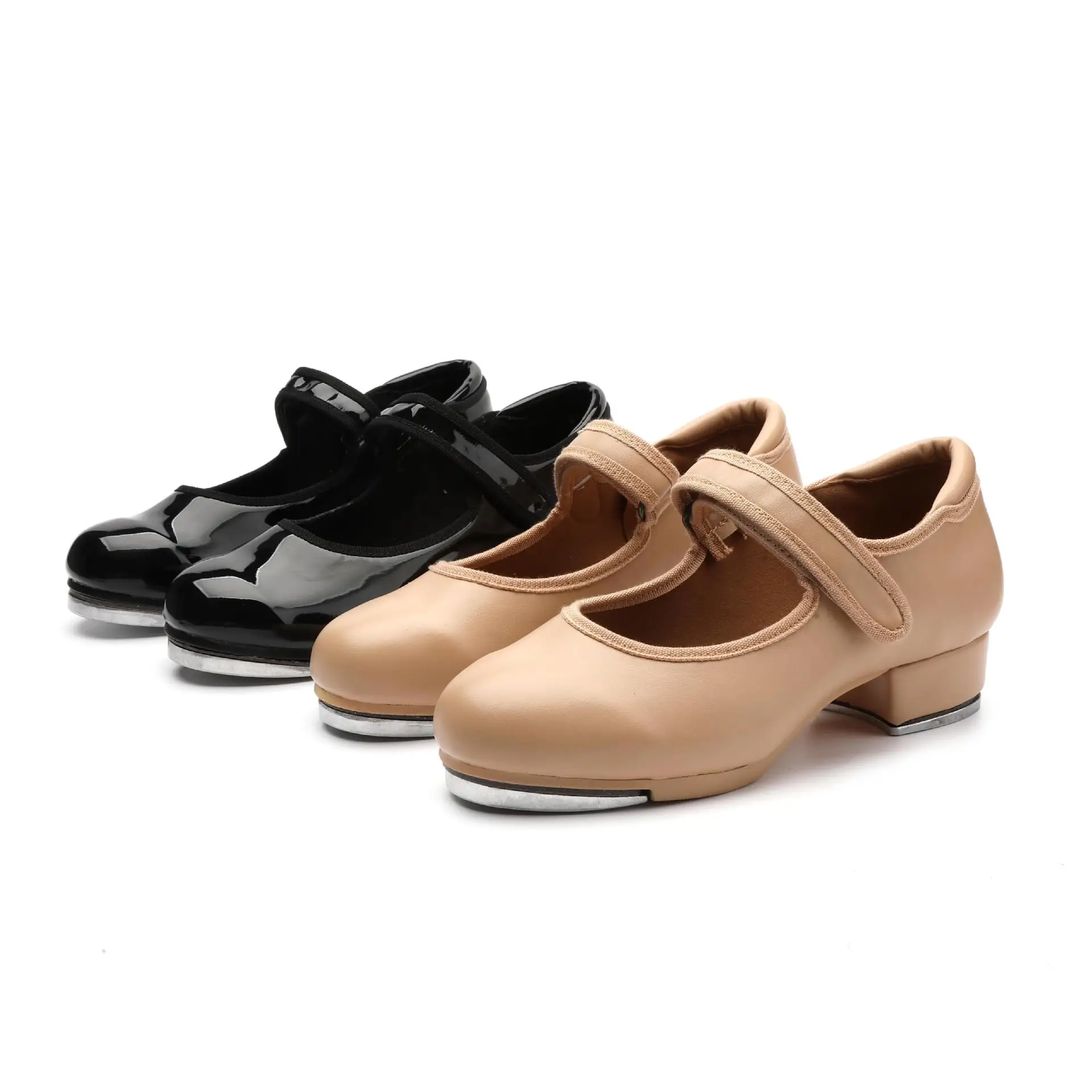 Tap Dance Schuhe Frauen Schwarz Imitation Leder Turnschuhe Schritt Tanz Schuhe Mode Eisen Kopf Kinder Tanz Schuhe Gym Durchführen