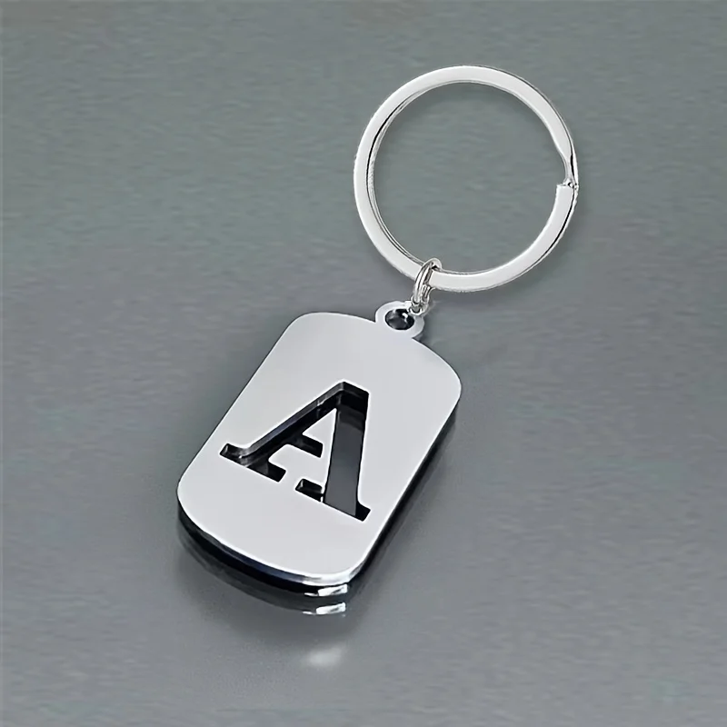 Schlüsselanhänger aus Edelstahl mit Buchstaben – Rucksäcke, kleiner Anhänger, Auto-Schlüsselanhänger, Zubehör Image