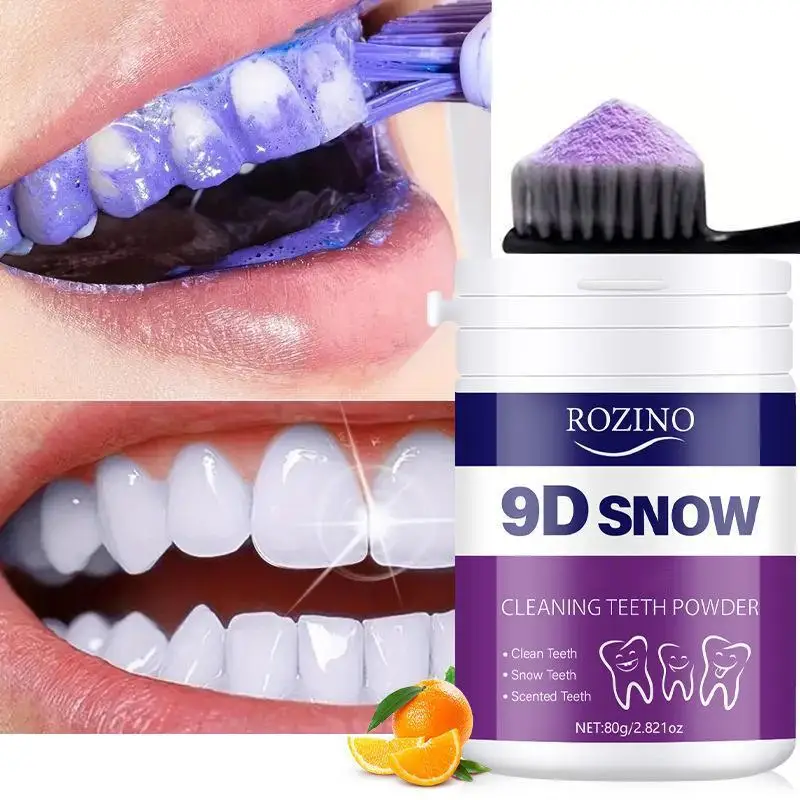 80g Lila Bleaching Zahn Pulver Zahn Wiederherstellung Mineral Pulver Entfernen Zahnstein Erfrischende Atem Mundhygiene Pflege Image