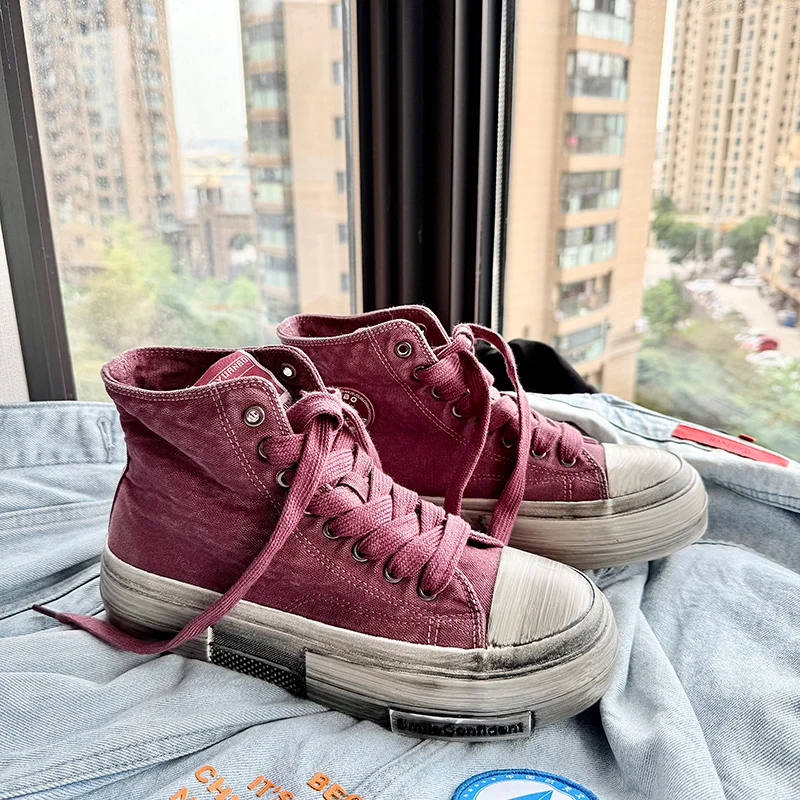 Lässige Canvas-Herrenschuhe Trendige und vielseitige Designer-Stile Fashion Party Personalisierte Schuhe für junge Leute mit dicken Sohlen Image
