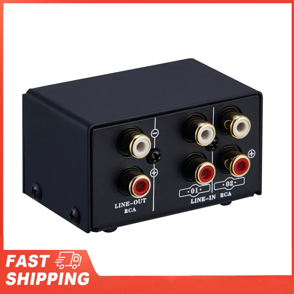 LYNEPAUAIO Audio-Umschalter, 3,5 mm, 2 Eingänge, 1 Eingänge, 2 Ausgänge, A/B-Schalter, Stereo-Audio-Splitter-Box, keine Verzerrung, 3,5 mm Klinke zum Umschalten Image