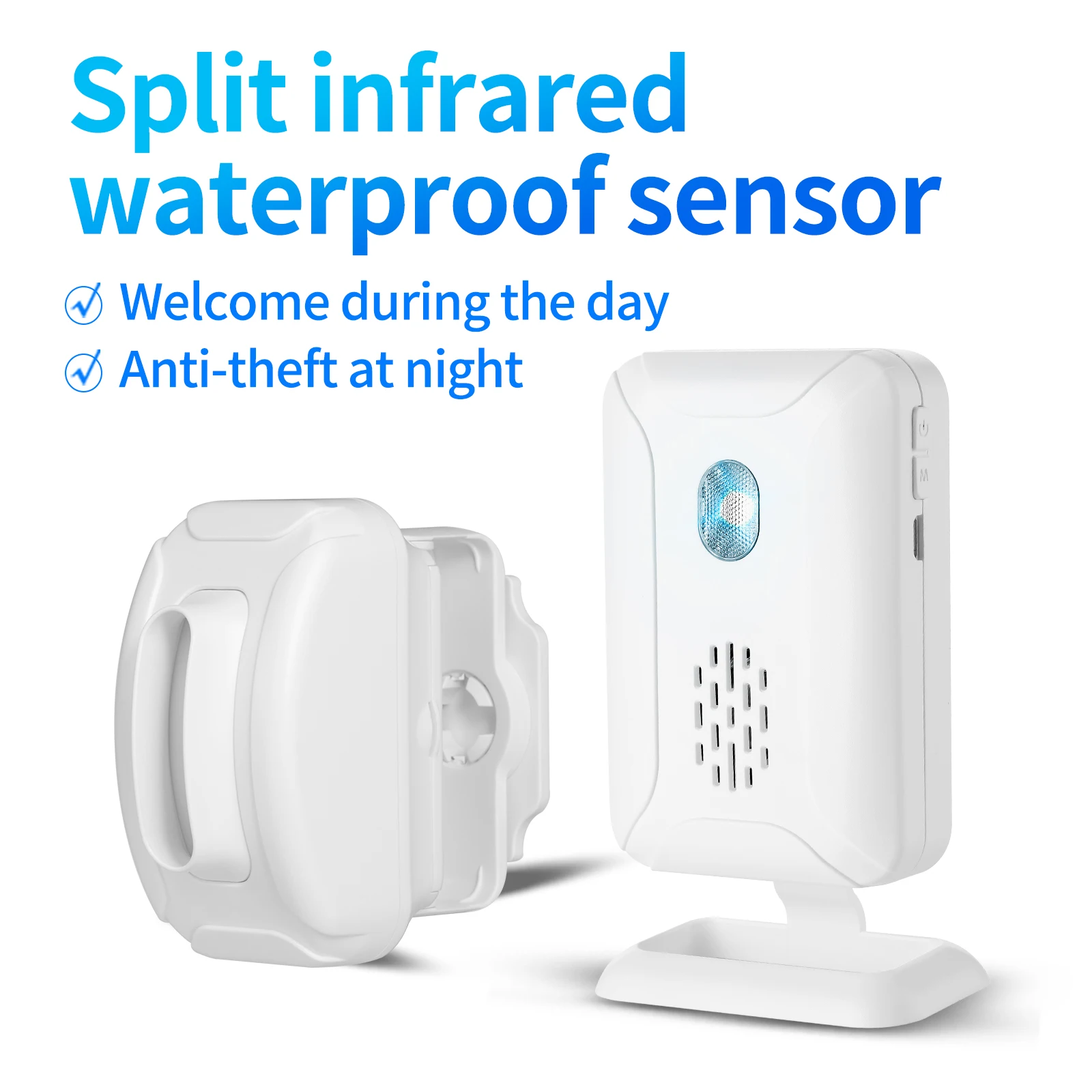 Home Security Türklingel mit kabellosem Bewegungsmelder, 36-Glockenspiele, Willkommensalarm, Eingangstürklingel mit Infrarot-Detektor, Induktions-Nachtlicht Image