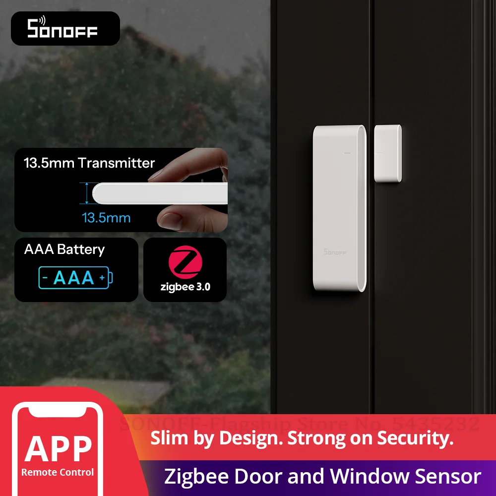 SONOFF SNZB-04PR2 SenseGuard DW Gen2 Zigbee Tür-/Fenstersensor Aktive Sicherheit mit Manipulationsalarmen Matter Bridge über Apple Home Image