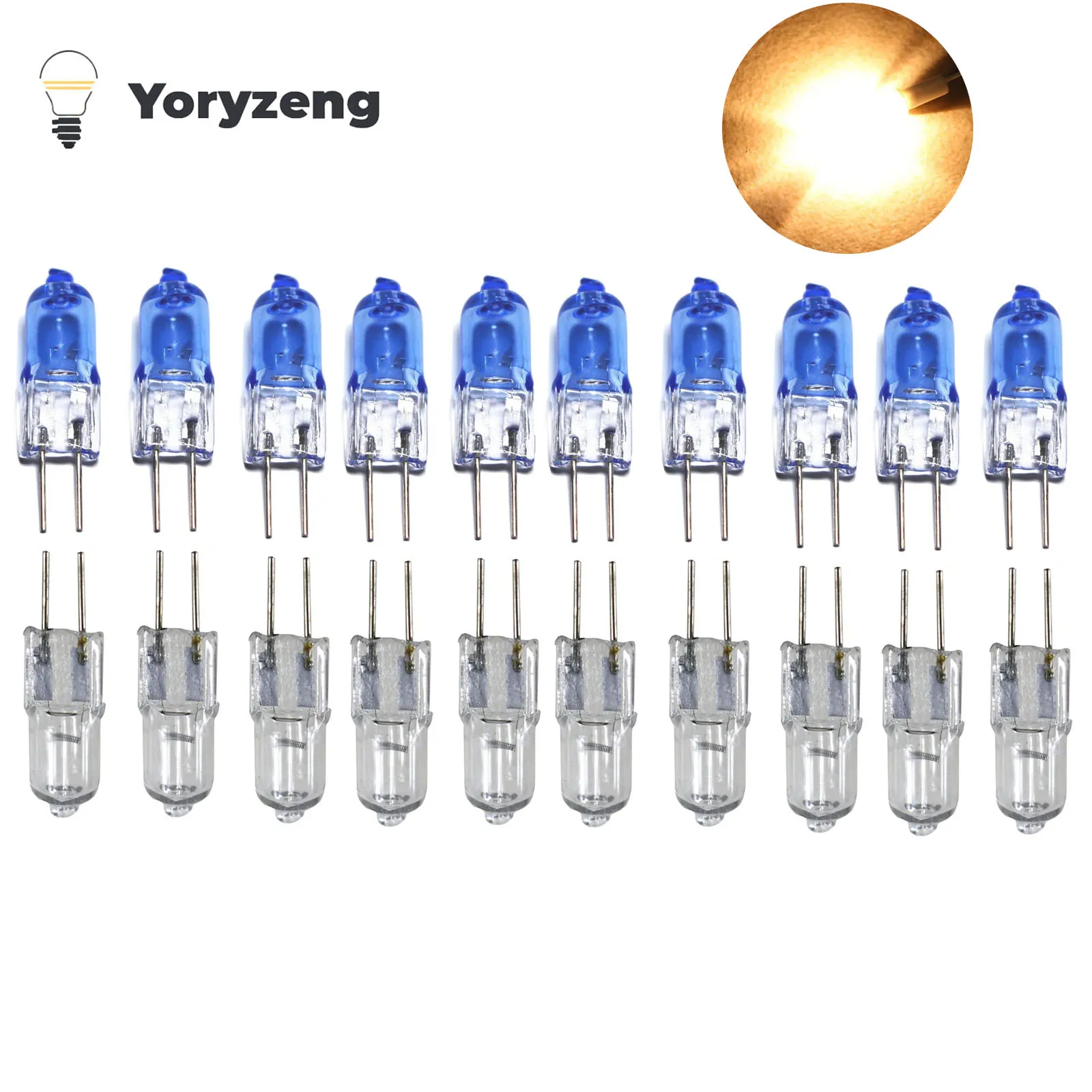 10PCS Mini DC 12V 20W Mini G4 Halogen Glühbirne Super Helle Warmweiß Wolfram JC Typ für Kristall Kronleuchter Kapsel Lampe
