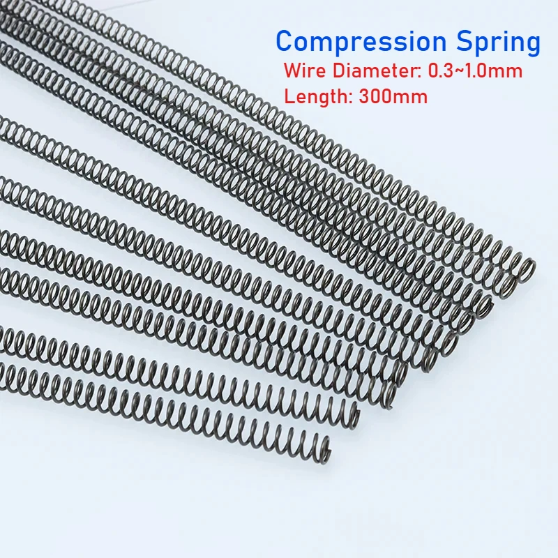 Druckfeder, Drahtdurchmesser 0,3/0,4/0,5/0,6/0,8/0,9/1 mm, Länge 300 mm, Y-Typ-Druck, spiralförmiger Rotor, lange weiche Federn Image