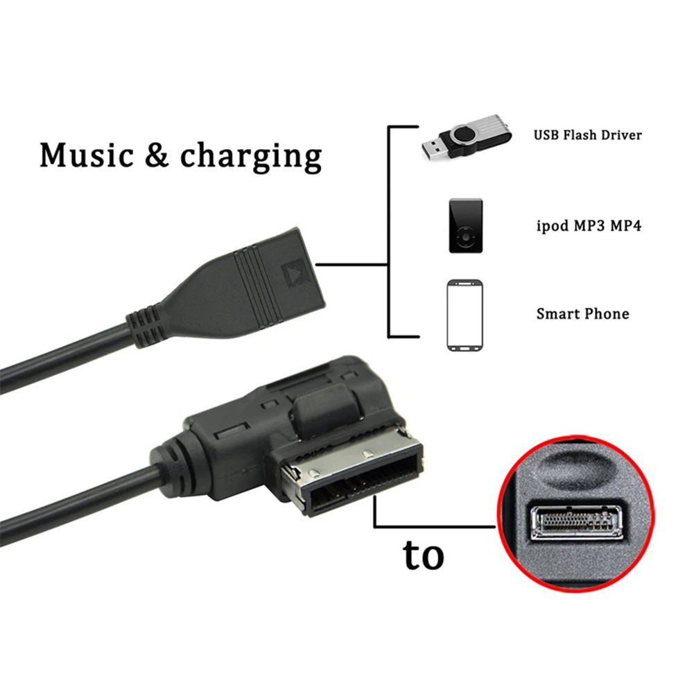 Musik schnitts telle Kabel adapter Musik schnitts telle USB USB Musik schnitts telle ami mmi aux mp3 Kabel adapter für q5 q7 r8 a3 a4 a5 a6 Image