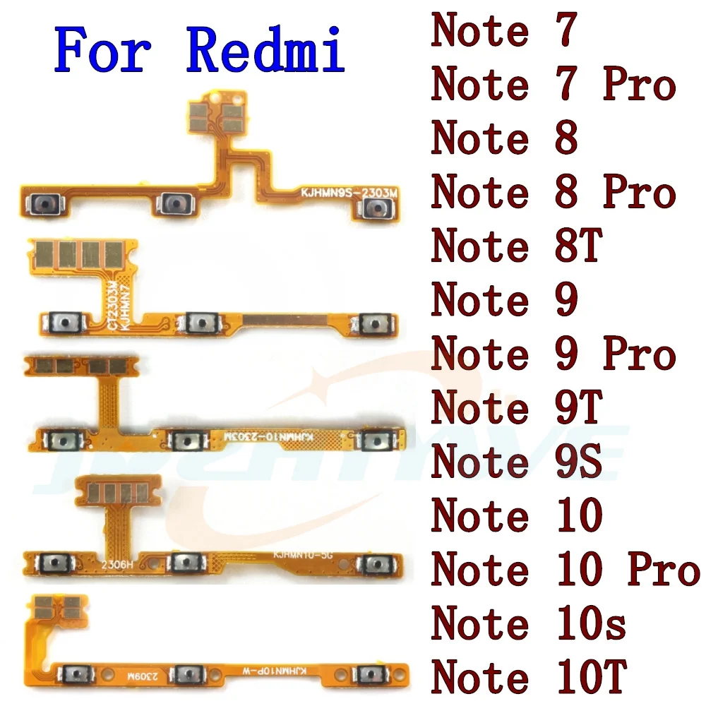 Für Xiaomi Redmi Hinweis 9 9s 10 Pro 10s 9T 8T 7 8 Pro Note9 Stumm Seite Taste Schlüssel schalter Volumen Power On Off Flex Kabel Image