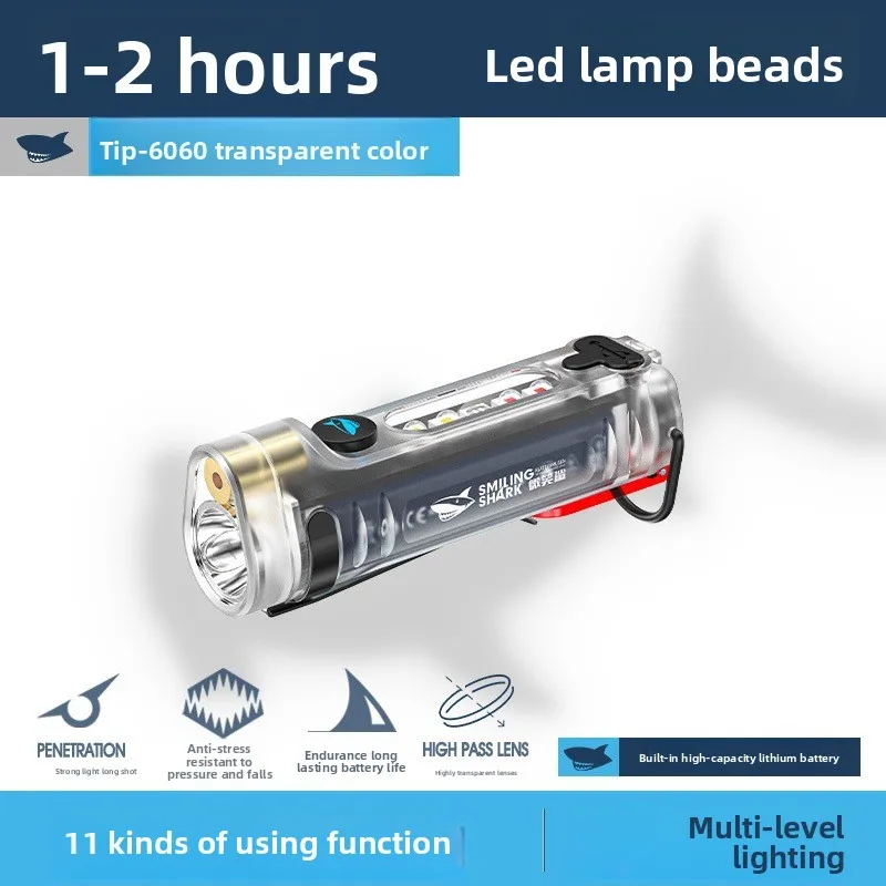 Neue Mini-Taschenlampe mit Infrarot-Seitenlicht, Tragbare Schlüsselanhänger-Leuchte, Wiederaufladbare Multifunktionale Beleuchtung für Outdoor und Camping Image