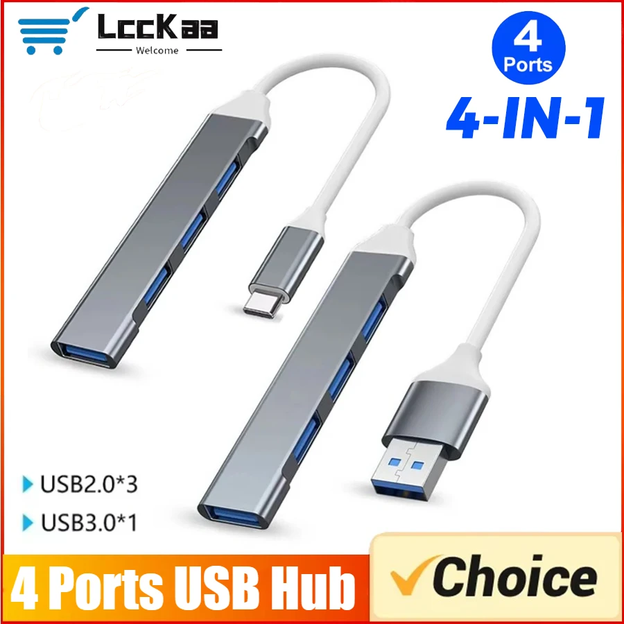 Mini USB Typ C Hub Handy Computer One Drag Four Expander Hochgeschwindigkeitsübertragung USB Dock Multifunktions-Drahteiler Image