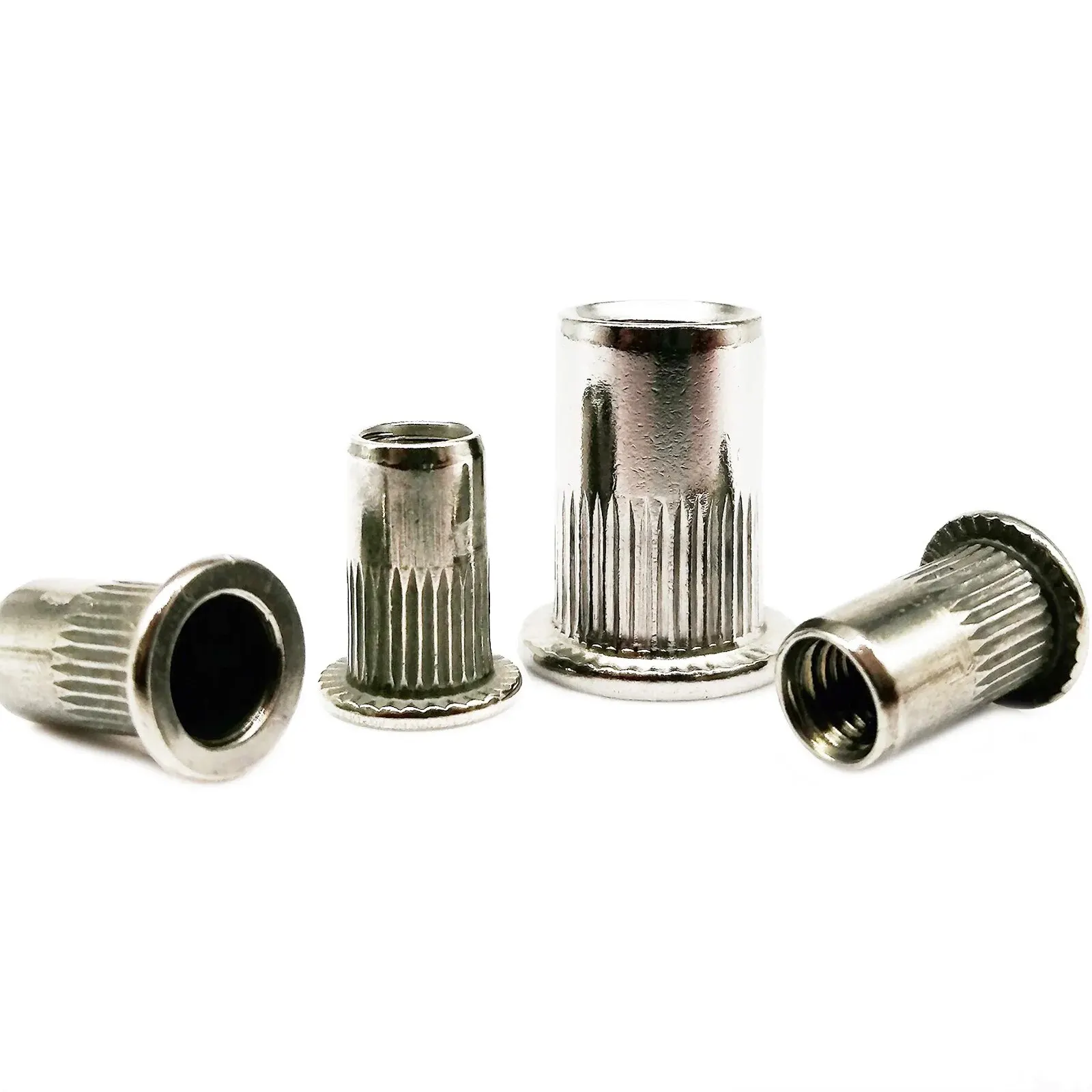 10–100 Stück M3 M4 M5 M6 M8 M10 M12 304 A2-70 Edelstahl Flachkopf-Nietmutter Bindeneinsatz Rivnut Nutsert Image