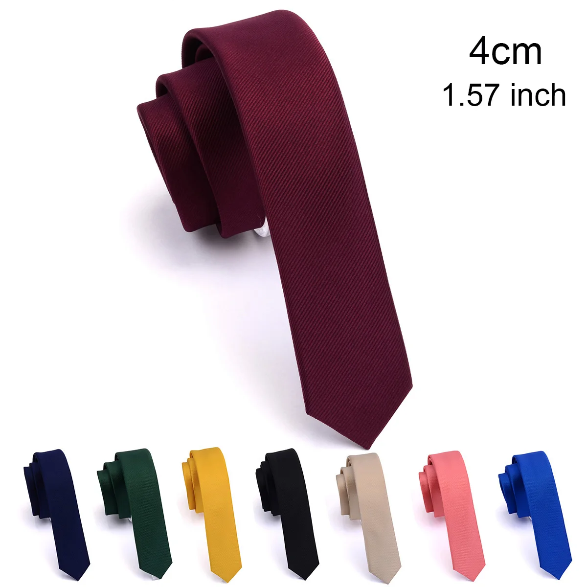 GUSLESON Qualität Casual 4 cm Schlanke Feste Krawatte Rot Gelb Grün Krawatten Handgemachte Mode Männer Gewebte Dünne Krawatte Für hochzeit Party