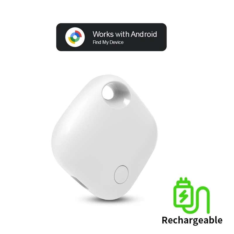 Wiederaufladbarer GPS-Tag, funktioniert mit Android, Google Find Hub, APP, Schlüsselfinder, Haustier-Locator, Bluetooth-Smart-Tag für Xiaomi Samsung-Telefone Image
