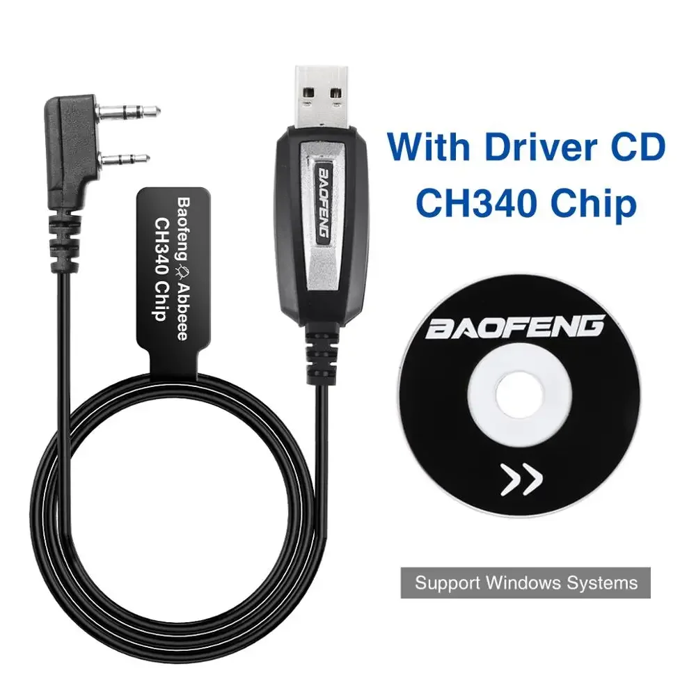 Baofeng 2-poliges Stecker-USB-Programmierkabel für Baofeng UV-5R UV-21 13 BF-888S Quansheng K5 K6 Walkie Talkie FTDI Upgrade-Kabel Image