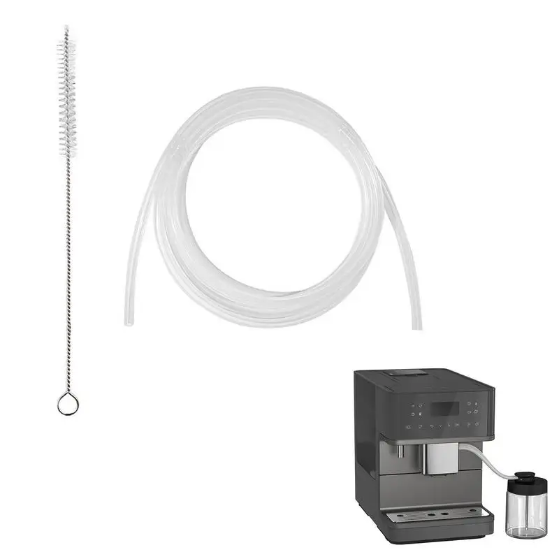 2 m Milchschlauch mit Pinsel, automatische Kaffeemaschine, Silikon-Ersatzrohr, Milchschläuche für Ninova, Melitta, Krups für Severin Image