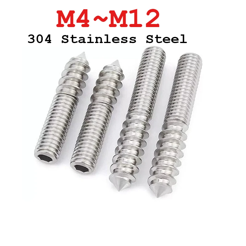 M4 M5 M6 M8 M10 M12 304 Edelstahl Sechskant Innensechskant Doppelkopf Spitzschwanz Selbstschneidende Schrauben Möbelverbinder Image