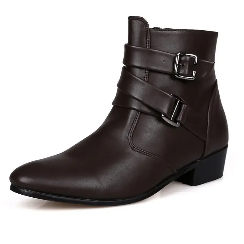 Marke männer Stiefel Designer Britischen Stil Männer Chelsea Stiefel High-top Schnalle Formale Schuhe Hohe Qualität Männer motorrad Stiefel