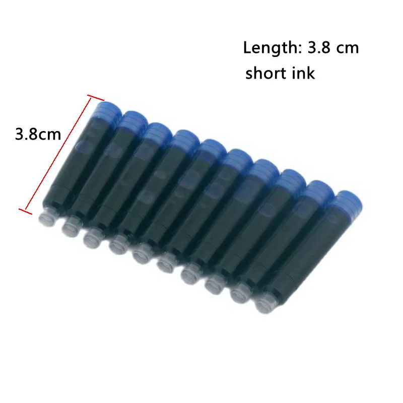 10pc Tinte Patronen Stift Refill Farbe 2,6mm Kurze Brunnen Stift Tinte Schreibwaren Büro Schule Liefert Stift Tinten Image